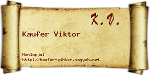 Kaufer Viktor névjegykártya